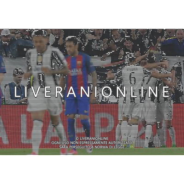 UEFA Champions League 2016/2017 Quarti di Finale Andata Torino - 11.04.2017 Juventus-Barcellona Nella Foto: esultanza dopo il primo gol di paulo dybala del 1-0 /Ph.Vitez-Ag. Aldo Liverani