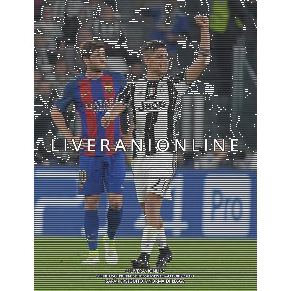 UEFA Champions League 2016/2017 Quarti di Finale Andata Torino - 11.04.2017 Juventus-Barcellona Nella Foto: esultanza dopo il secondo gol di paulo dybala del 2-0 /Ph.Vitez-Ag. Aldo Liverani