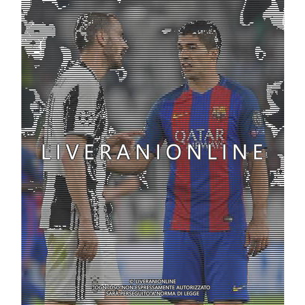 UEFA Champions League 2016/2017 Quarti di Finale Andata Torino - 11.04.2017 Juventus-Barcellona Nella Foto: luis suarez e leonardo bonucci /Ph.Vitez-Ag. Aldo Liverani