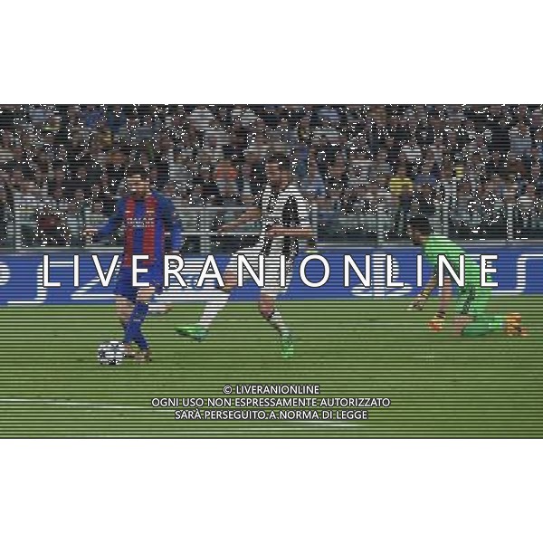 UEFA Champions League 2016/2017 Quarti di Finale Andata Torino - 11.04.2017 Juventus-Barcellona Nella Foto: il gol annullato a lionel messi /Ph.Vitez-Ag. Aldo Liverani