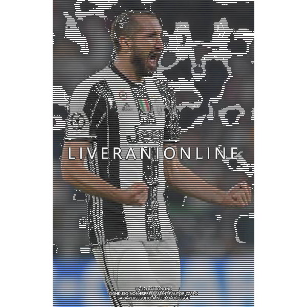 UEFA Champions League 2016/2017 Quarti di Finale Andata Torino - 11.04.2017 Juventus-Barcellona Nella Foto: esultanza dopo il gol di giorgio chiellini del 3-0 /Ph.Vitez-Ag. Aldo Liverani