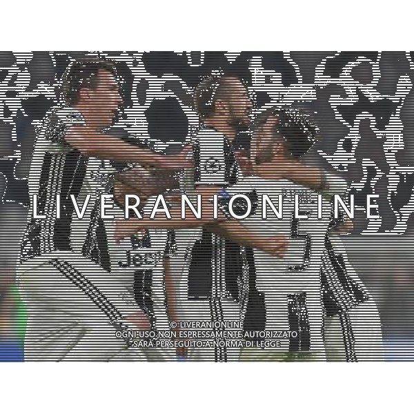 UEFA Champions League 2016/2017 Quarti di Finale Andata Torino - 11.04.2017 Juventus-Barcellona Nella Foto: esultanza dopo il gol di giorgio chiellini del 3-0 /Ph.Vitez-Ag. Aldo Liverani