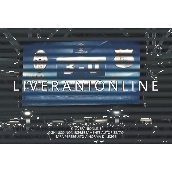 UEFA Champions League 2016/2017 Quarti di Finale Andata Torino - 11.04.2017 Juventus-Barcellona Nella Foto:il tabellone luminoso con il risultato finale juventus barcellona 3-0 /Ph.Vitez-Ag. Aldo Liverani