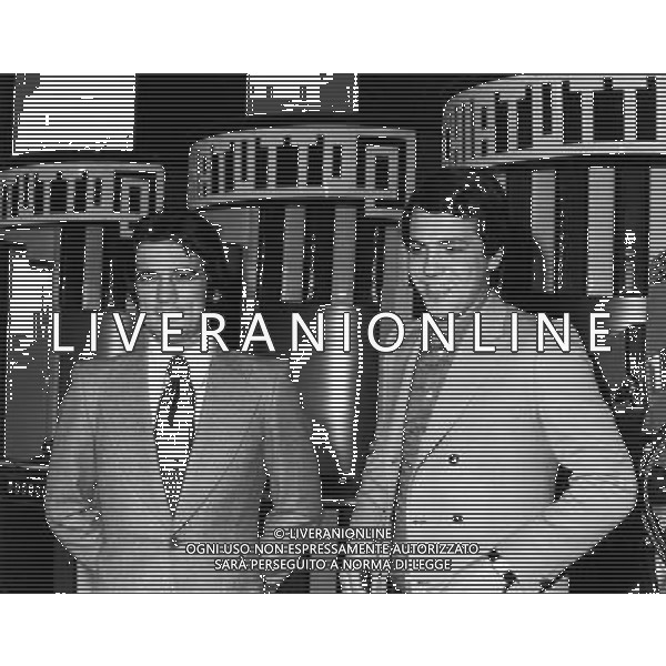 Roberto Bettega e Roberto Boninsegna partecipano come concorrenti in una puntata di Rischiatutto nel 1972: durante la finalissima della popolare trasmissione tv condotta da Mike Bongiorno - Retrospettiva © ARCHIVIO / AGENZIA ALDO LIVERANI SAS