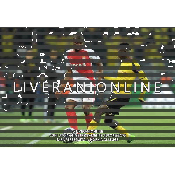 firo : 12.04.2017 FuÃŸball, Saison 2016/2017, Champions League, BVB, Borussia Dortmund - AS Monaco, Viertelfinal-Hinspiel Zweikampf, Joao MOUTINHO, AS Monaco, Ousmane DEMBELE, BVB Borussia Dortmund, ganze Figur, $worldrights,Es gelten unsere AGB, einsehbar auf www.firosportphoto.de, copyright by firo sportphoto: Coesfelder Str. 207 D-48249 DÃ¼lmen www.firosportphoto.de mail@firosportphoto.de (V o l k s b a n k B o c h u m - W i t t e n ) BLZ.: 430 601 29 Kt. Nr.: 341 117 100 Tel:Â  +49-2594-9916004 Fax:Â +49-2594-9916005 / AGENZIA ALDO LIVERANI SAS - ITALY ONLY EDITORIAL USE ONLY