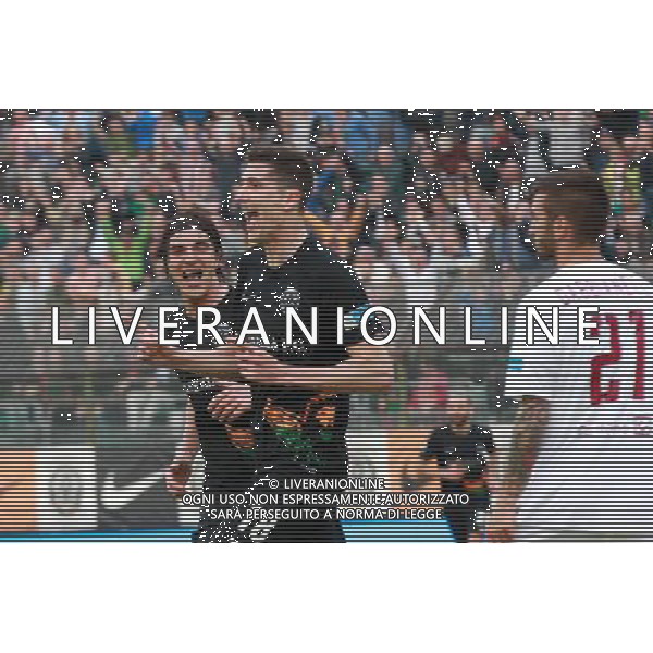 Venezia - Fano Campionato Calcio Lega Pro 35a giornata 15 aprile 2017 nella foto esultanza dopo il gol di stefano Moreo del 1-0 Â© GARBUIO / AGENZIA ALDO LIVERANI SAS 