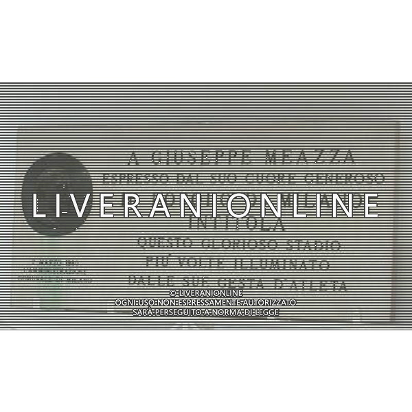 Milano 31/03/2005 Stadio Meazza Targhe Commemorative delle Vittorie di Inter e Milan nella foto: la targa a Giuseppe Meazza foto Danilo Recalcati / Ag.Aldo Liverani