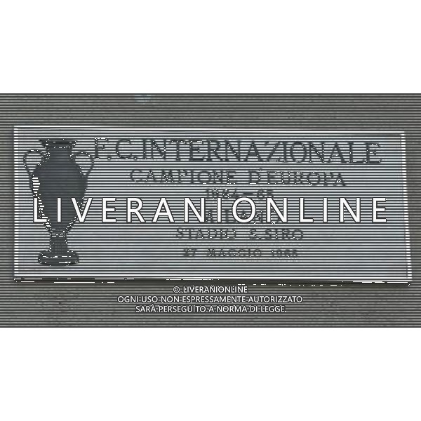 Milano 31/03/2005 Stadio Meazza Targhe Commemorative delle Vittorie di Inter e Milan nella foto: Inter Campione D\'Europa 1964/65 foto Danilo Recalcati / Ag.Aldo Liverani