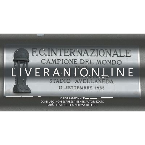 Milano 31/03/2005 Stadio Meazza Targhe Commemorative delle Vittorie di Inter e Milan nella foto: Inter Campione del Mondo 1965 foto Danilo Recalcati / Ag.Aldo Liverani