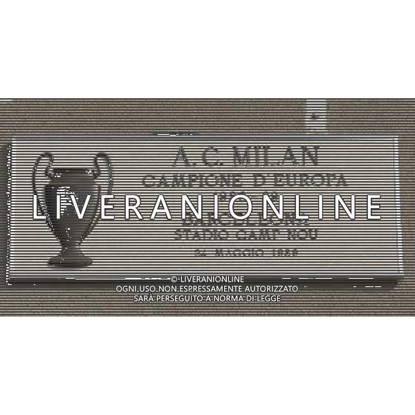 Milano 31/03/2005 Stadio Meazza Targhe Commemorative delle Vittorie di Inter e Milan nella foto: Milan Campione D\'Europa 1988/89 foto Danilo Recalcati / Ag.Aldo Liverani