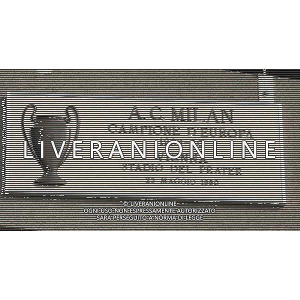 Milano 31/03/2005 Stadio Meazza Targhe Commemorative delle Vittorie di Inter e Milan nella foto: Milan Campioni D\'Europa 1989/90 foto Danilo Recalcati / Ag.Aldo Liverani