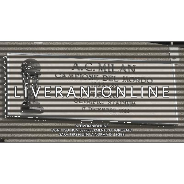 Milano 31/03/2005 Stadio Meazza Targhe Commemorative delle Vittorie di Inter e Milan nella foto: Milan Campione Del Mondo 1988/89 foto Danilo Recalcati / Ag.Aldo Liverani