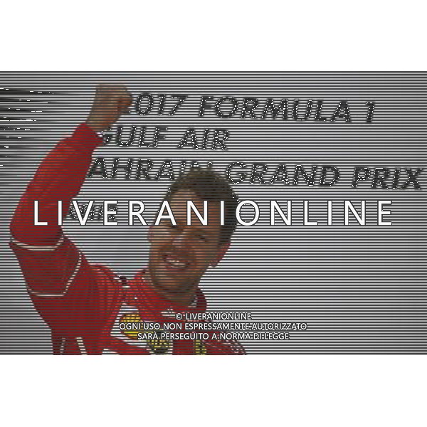 1st place for Sebastian Vettel (GER) Ferrari SF70H. 16.04.2017. Formula 1 World Championship, Rd 3, Bahrain Grand Prix, Sakhir, Bahrain, Race Day. ONLY ITALY AG ALDO LIVERANI SAS