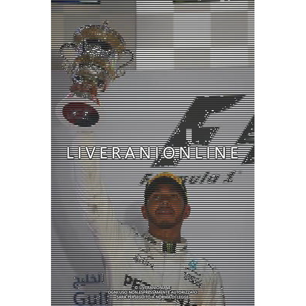 2nd place Lewis Hamilton (GBR) Mercedes AMG F1 W08. 16.04.2017. Formula 1 World Championship, Rd 3, Bahrain Grand Prix, Sakhir, Bahrain, Race Day. ONLY ITALY AG ALDO LIVERANI SAS