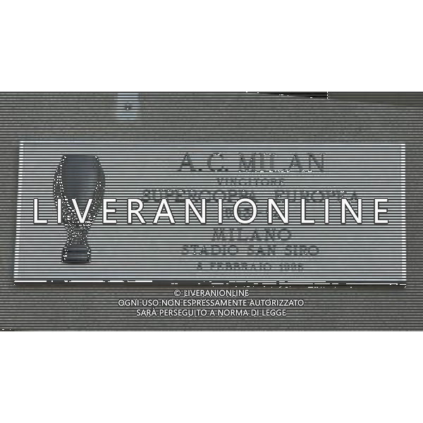 Milano 31/03/2005 Stadio Meazza Targhe Commemorative delle Vittorie di Inter e Milan nella foto: Milan Supercoppa Europa 1993/94 foto Danilo Recalcati / Ag.Aldo Liverani