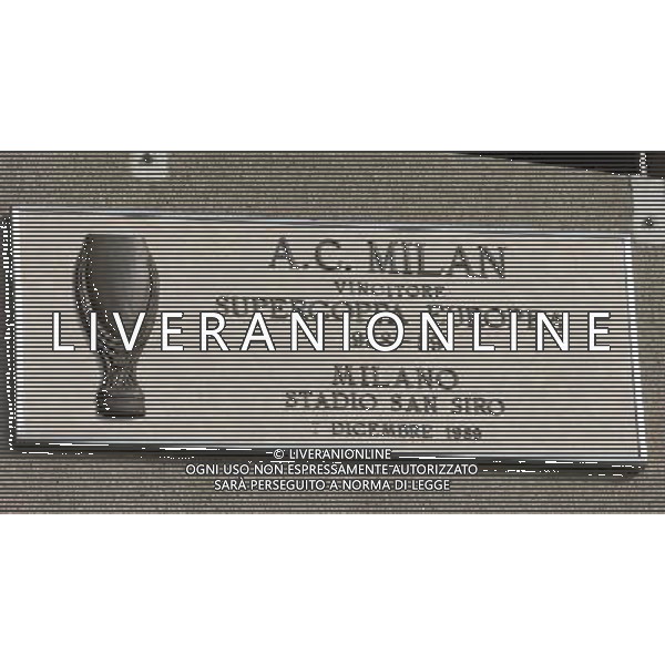 Milano 31/03/2005 Stadio Meazza Targhe Commemorative delle Vittorie di Inter e Milan nella foto: Milan Supercoppa Europea 1988/89 foto Danilo Recalcati / Ag.Aldo Liverani