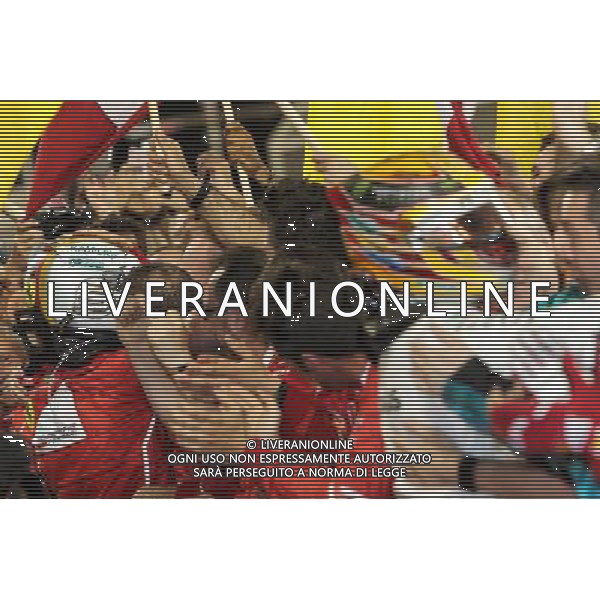 Race winner Sebastian Vettel (GER) Ferrari celebrates in parc ferme. 16.04.2017. Formula 1 World Championship, Rd 3, Bahrain Grand Prix, Sakhir, Bahrain, Race Day. ONLY ITALY AG ALDO LIVERANI SAS
