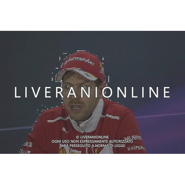 Sebastian Vettel (GER) Ferrari in the FIA Press Conference. 16.04.2017. Formula 1 World Championship, Rd 3, Bahrain Grand Prix, Sakhir, Bahrain, Race Day. ONLY ITALY AG ALDO LIVERANI SAS