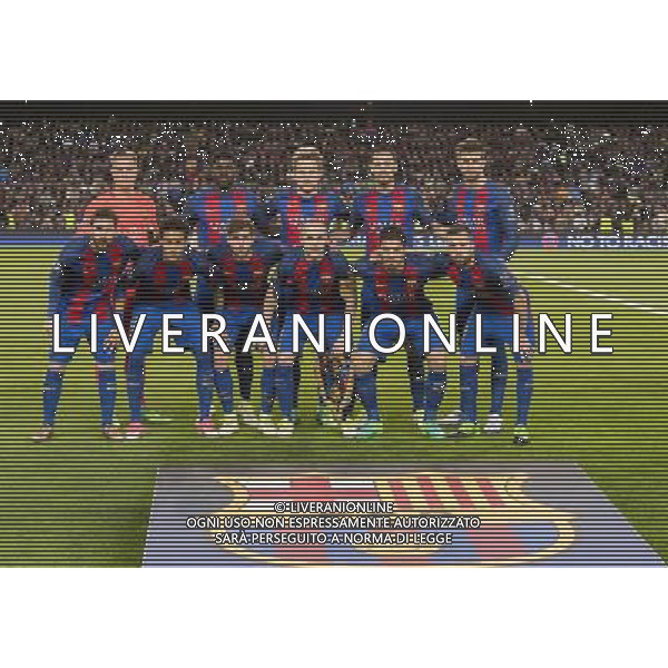 UEFA Champions League 2016/2017 Quarti di Finale Ritorno Barcellona (Spagna) - 19.04.2017 Barcellona-Juventus Nella Foto:Barcellona Squadra Formazione Ter Stegen,Umtiti,Rakitic,Busquets,Pique,Messi,Neymar,Sergio Roberto,Iniesta,Suarez,Jordi Alba /Ag. Aldo Liverani