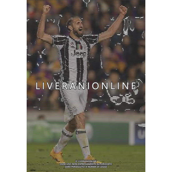 UEFA Champions League 2016/2017 Quarti di Finale Ritorno Barcellona (Spagna) - 19.04.2017 Barcellona-Juventus Nella Foto: esultanza di giorgio Chiellini a fine gara /Ag. Aldo Liverani