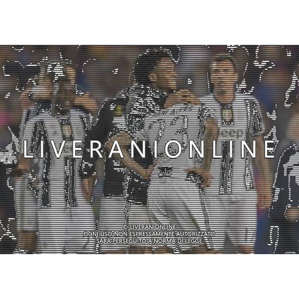 UEFA Champions League 2016/2017 Quarti di Finale Ritorno Barcellona (Spagna) - 19.04.2017 Barcellona-Juventus Nella Foto: esultanza di juan Cuadrado che festeggia con Dani Alves a fine gara /Ag. Aldo Liverani