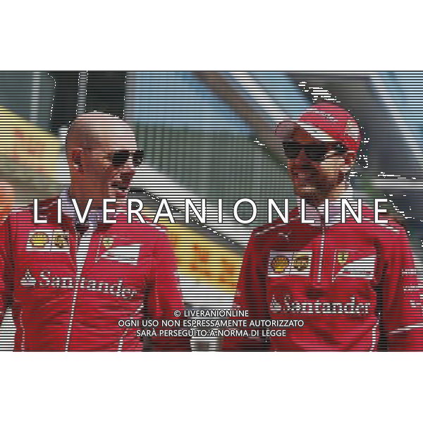 Sebastian Vettel (GER) Ferrari walks the circuit with Jock Clear (GBR) Ferrari Engineering Director. 27.04.2017. Formula 1 World Championship, Rd 4, Russian Grand Prix, Sochi Autodrom, Sochi, Russia, Preparation Day. - www.xpbimages.com, EMail: requests@xpbimages.com - copy of publication required for printed pictures. Every used picture is fee-liable. Â© Copyright: Batchelor / XPB Images/ONLY ITALY/EDITORIAL USE ONLY/Ag. Aldo Liverani s.a.s.