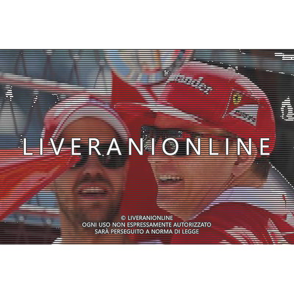 (L to R): Sebastian Vettel (GER) Ferrari with Kimi Raikkonen (FIN) Ferrari. 27.04.2017. Formula 1 World Championship, Rd 4, Russian Grand Prix, Sochi Autodrom, Sochi, Russia, Preparation Day. - www.xpbimages.com, EMail: requests@xpbimages.com - copy of publication required for printed pictures. Every used picture is fee-liable. Â© Copyright: Photo4 / XPB Images/ONLY ITALY/EDITORIAL USE ONLY/Ag. Aldo Liverani s.a.s.