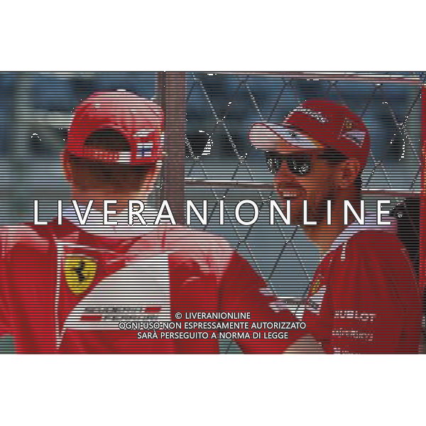 (L to R): Kimi Raikkonen (FIN) Ferrari with team mate Sebastian Vettel (GER) Ferrari. 27.04.2017. Formula 1 World Championship, Rd 4, Russian Grand Prix, Sochi Autodrom, Sochi, Russia, Preparation Day. - www.xpbimages.com, EMail: requests@xpbimages.com - copy of publication required for printed pictures. Every used picture is fee-liable. Â© Copyright: Batchelor / XPB Images/ONLY ITALY/EDITORIAL USE ONLY/Ag. Aldo Liverani s.a.s.