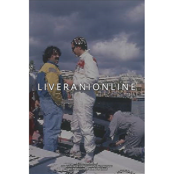 Stefano Casiraghi imprenditore e pilota motonautico italiano e marito di Carolina di Monaco - Retrospettiva nella foto con il copilota, Patrice Innocenti nel Team off-shore Pinot di Pinot Gancia © ARCHIVIO / AGENZIA ALDO LIVERANI SAS - ITALY ONLY EDITORIAL USE ONLY