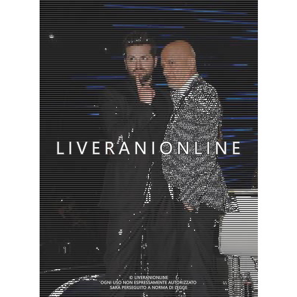 Milano ( MI ) 28/04/2017 Finale Live di ITALIA\'S GOT TALENT Nella foto: Frank Matano e Claudio Bisio PH Lauro Montagnini / AGENZIA ALDO LIVERANI SAS