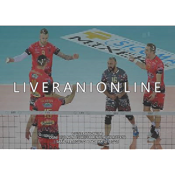 DHL 2017 CEV Volleyball Champions League Final Four Semifinale 2 Roma - 29.04.2017 Cucine Lube Civitanova-Sir Sicoma Colussi Perugia Nella Foto:i giocatori della Sir Sicoma Colussi Perugia festeggiano /Ph.Vitez-Ag. Aldo Liverani