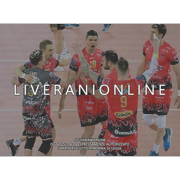 DHL 2017 CEV Volleyball Champions League Final Four Semifinale 2 Roma - 29.04.2017 Cucine Lube Civitanova-Sir Sicoma Colussi Perugia Nella Foto:i giocatori della Sir Sicoma Colussi Perugia festeggiano /Ph.Vitez-Ag. Aldo Liverani