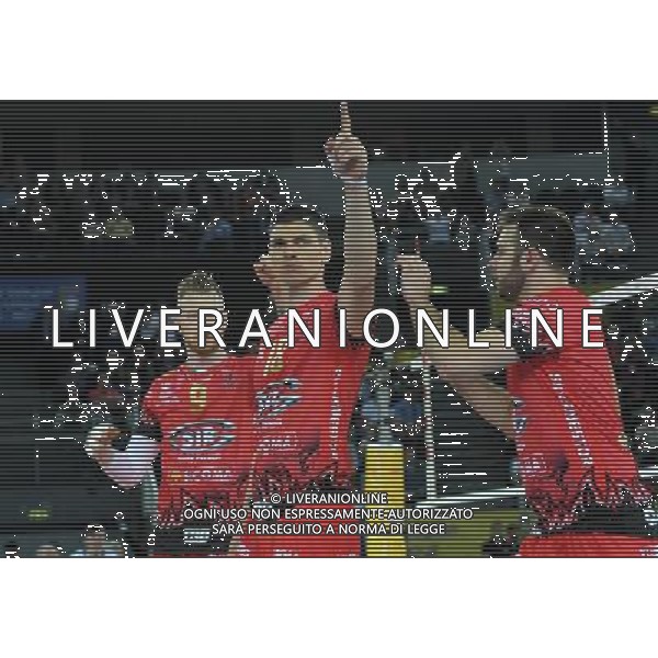 DHL 2017 CEV Volleyball Champions League Final Four Semifinale 2 Roma - 29.04.2017 Cucine Lube Civitanova-Sir Sicoma Colussi Perugia Nella Foto:Marko Podrascanin festeggia /Ph.Vitez-Ag. Aldo Liverani