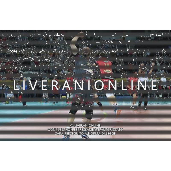 DHL 2017 CEV Volleyball Champions League Final Four Semifinale 2 Roma - 29.04.2017 Cucine Lube Civitanova-Sir Sicoma Colussi Perugia Nella Foto:Andrea Bari Festeggia /Ph.Vitez-Ag. Aldo Liverani
