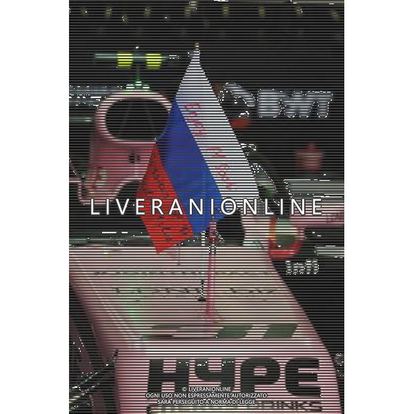 Russian flag of support for the Sahara Force India F1 Team. 30.04.2017. Formula 1 World Championship, Rd 4, Russian Grand Prix, Sochi Autodrom, Sochi, Russia, Race Day. / AGENZIA ALDO LIVERANI SAS - ITALY ONLY EDITORIAL USE ONLY 