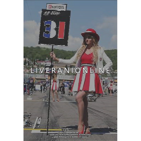 Grid girl for Esteban Ocon (FRA) Sahara Force India F1 Team. 30.04.2017. Formula 1 World Championship, Rd 4, Russian Grand Prix, Sochi Autodrom, Sochi, Russia, Race Day. / AGENZIA ALDO LIVERANI SAS - ITALY ONLY EDITORIAL USE ONLY 