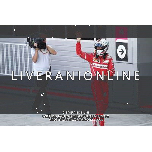 Sebastian Vettel (GER) Ferrari celebrates his second position in parc ferme. 30.04.2017. Formula 1 World Championship, Rd 4, Russian Grand Prix, Sochi Autodrom, Sochi, Russia, Race Day. / AGENZIA ALDO LIVERANI SAS - ITALY ONLY EDITORIAL USE ONLY