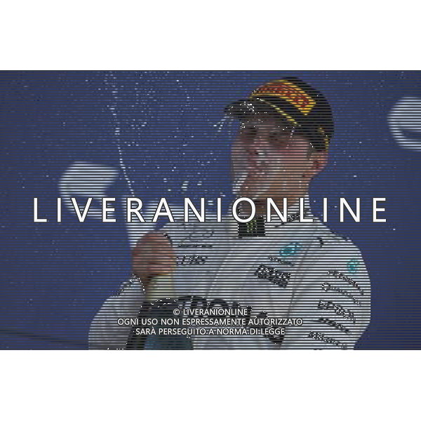 Race winner Valtteri Bottas (FIN) Mercedes AMG F1 celebrates on the podium. 30.04.2017. Formula 1 World Championship, Rd 4, Russian Grand Prix, Sochi Autodrom, Sochi, Russia, Race Day. / AGENZIA ALDO LIVERANI SAS - ITALY ONLY EDITORIAL USE ONLY