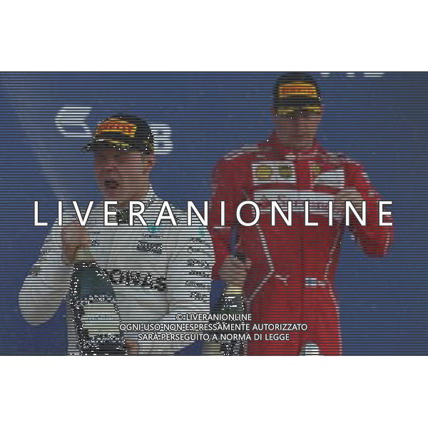 Valtteri Bottas (FIN) Mercedes AMG F1 and Kimi Raikkonen (FIN) Ferrari SF70H. 30.04.2017. Formula 1 World Championship, Rd 4, Russian Grand Prix, Sochi Autodrom, Sochi, Russia, Race Day. / AGENZIA ALDO LIVERANI SAS - ITALY ONLY EDITORIAL USE ONLY