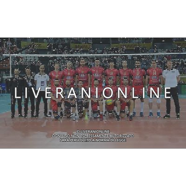 DHL 2017 CEV Volleyball Champions League Final Four Semifinale 2 Roma - 29.04.2017 Cucine Lube Civitanova-Sir Sicoma Colussi Perugia Nella Foto:La Squadra della Sir Sicoma Colussi Perugia Buti,Tosi,Paris,Chernokozhev,Franceschini,Zaytsev,Della Lunga,Mitic,Berger,Atanasijevic,De Cecco,Bari,Birarelli,Podrascanin,Bernardi /Ph.Vitez-Ag. Aldo Liverani
