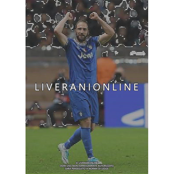 UEFA Champions League 2016/2017 Semifinale Andata Montecarlo (Principato di Monaco) - 03.05.2017 Monaco-Juventus Nella Foto: esultanza dopo il secondo gol di gonzalo higuain del 0-2 /Ph.Vitez-Ag. Aldo Liverani
