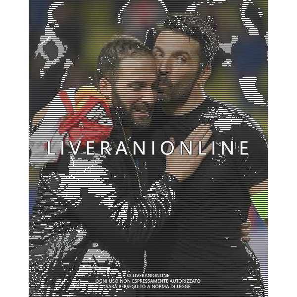 UEFA Champions League 2016/2017 Semifinale Andata Montecarlo (Principato di Monaco) - 03.05.2017 Monaco-Juventus Nella Foto:bacio di gianlugi buffon a gonzalo higuain a fine gara /Ph.Vitez-Ag. Aldo Liverani