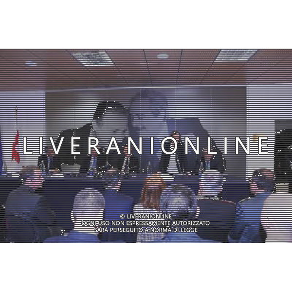 Milano ( MI ) 10/05/2017 Inaugurazione del nuovo Centro Operativo della Direzione Investigativa Antimafia Nella foto: Nunzio Antonio Ferla (Direttore della D.I.A.), Franco Gabrielli (Capo della Polizia D.G.P.S), Marco Minniti (Ministro dell\'Interno), Luciana Lamorgese (Prefetto di Milano) e Franco Roberti (Procuratore Nazionale Antimafia e Antiterrorismo) PH Lauro Montagnini AG ALDO LIVERANI SAS