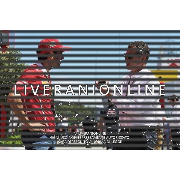 (L to R): Marc Gene (ESP) Ferrari Test Driver with Tom Kristensen (DEN) FIA Steward. 12.05.2017. Formula 1 World Championship, Rd 5, Spanish Grand Prix, Barcelona, Spain, Practice Day. / AGENZIA ALDO LIVERANI SAS - ITALY ONLY EDITORIAL USE ONLY