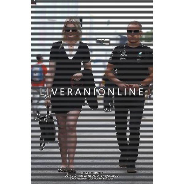 Valtteri Bottas (FIN) Mercedes AMG F1 with his wife Emilia Bottas (FIN). 13.05.2017. Formula 1 World Championship, Rd 5, Spanish Grand Prix, Barcelona, Spain, Qualifying Day. / AGENZIA ALDO LIVERANI SAS / ITALY ONLY EDITORIAL USE ONLY