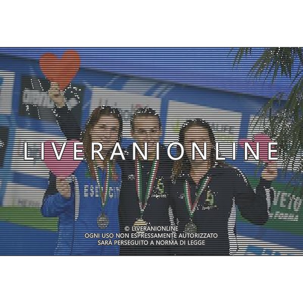 Campionati Italiani Assoluti Indoor di tuffi Torino - 13.05.2017 Nella Foto:Tania Cagnotto vince i campionati italiani indoor di tuffi trampolino 1m nella sua ultima gara della carriera insieme a Marconi Maria Elisabetta e Bertocchi Elena /Ph.Vitez-Ag. Aldo Liverani