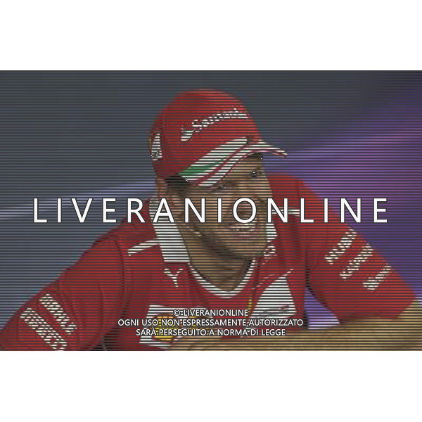 Sebastian Vettel (GER) Ferrari in the FIA Press Conference. 14.05.2017. Formula 1 World Championship, Rd 5, Spanish Grand Prix, Barcelona, Spain, Race Day. AG ALDO LIVERANI SAS ONLY ITALY