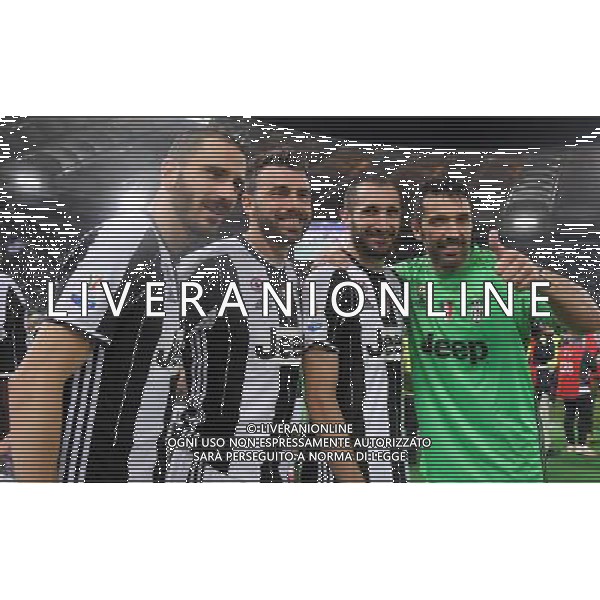 Coppa Italia TIM Cup 2016/2017 Finale Roma - 17.05.2017 Juventus-Lazio Nella Foto: esultanza di gianluigi buffon giorgio chiellini andrea barzagli e leonardo bonucci - festeggiamenti a fine gara /Ph.Vitez-Ag. Aldo Liverani