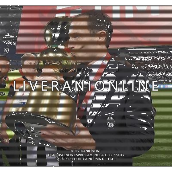 Coppa Italia TIM Cup 2016/2017 Finale Roma - 17.05.2017 Juventus-Lazio Nella Foto: esultanza e festeggiamenti dei giocatori della juventus con la coppa - massimiliano allegri bacia la coppa /Ph.Vitez-Ag. Aldo Liverani
