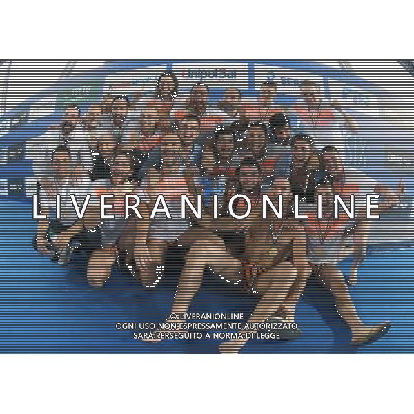 Final Six Scudetto Pallanuoto A1 Maschile Finale Torino - 20.05.2017 Finale Pro Recco - AN Brescia Nella Foto:La pro recco festeggia con la coppa /Ph.Vitez-Ag. Aldo Liverani